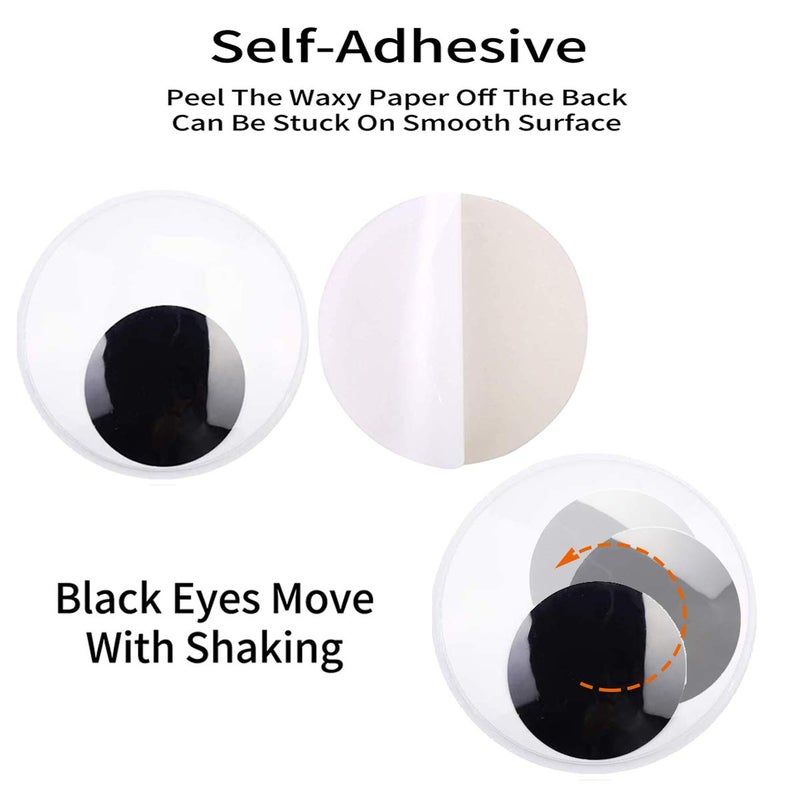 DIYASY 2 Inch 3 Inch 4 Inch Large Googly Wiggle Eyes with Self-Adhesive 8 Pcs for Christmas Decorations - Image 4